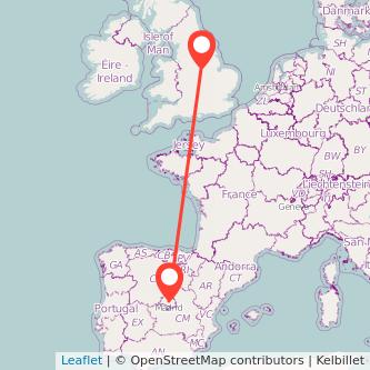 Nottingham Madrid train map