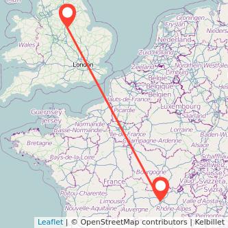 Nottingham Lyon train map