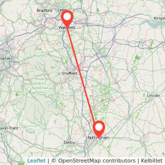 Nottingham Wakefield train map