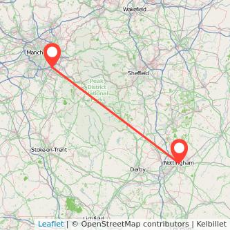 Nottingham Stockport train map