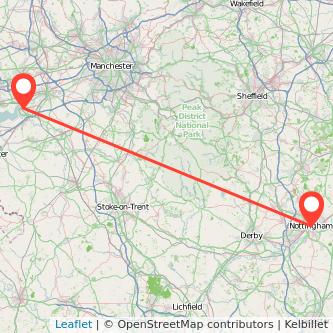 Nottingham Runcorn train map