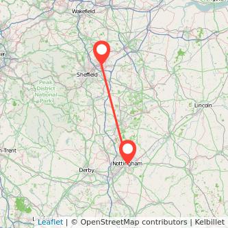 Nottingham Rotherham train map