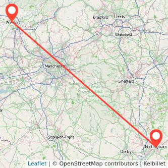 Nottingham Preston train map