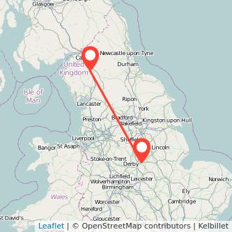 Nottingham Penrith bus map