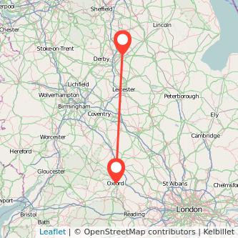 Nottingham Oxford bus map