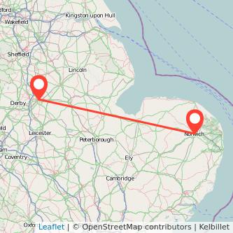 Nottingham Norwich train map