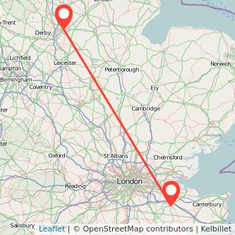 Nottingham Maidstone train map