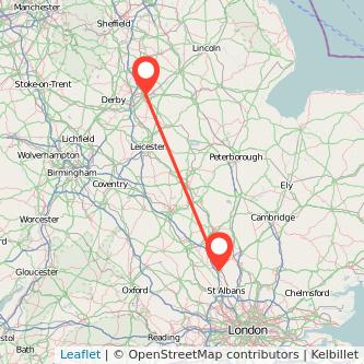 Nottingham Luton bus map