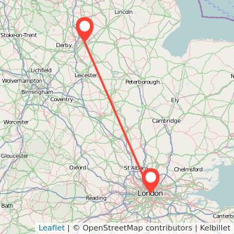 Nottingham London train map