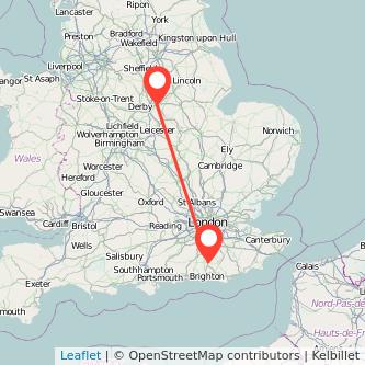 Nottingham Haywards Heath train map