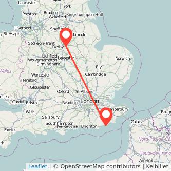 Nottingham Hastings train map