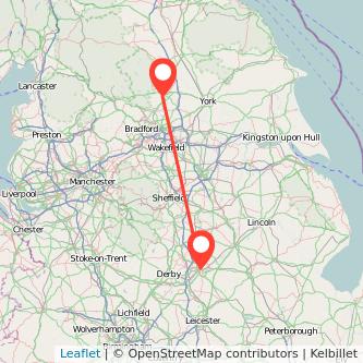 Nottingham Harrogate train map