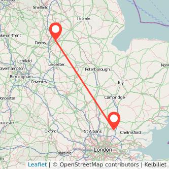 Nottingham Harlow bus map