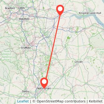 Nottingham Goole train map