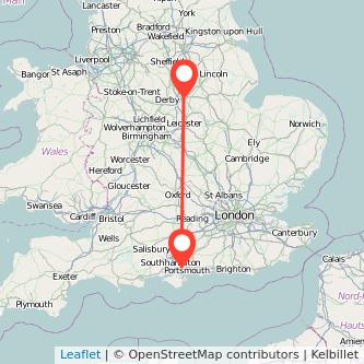 Nottingham Fareham train map