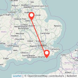 Nottingham Eastbourne train map