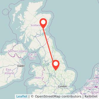 Nottingham Dundee train map