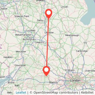 Nottingham Didcot train map