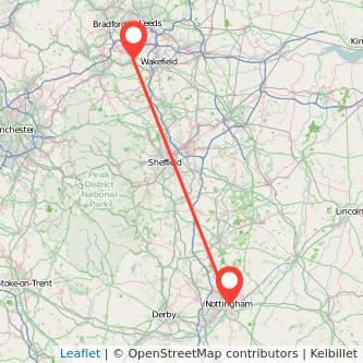 Nottingham Dewsbury train map