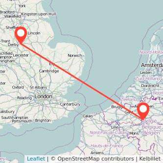 Nottingham Brussels train map