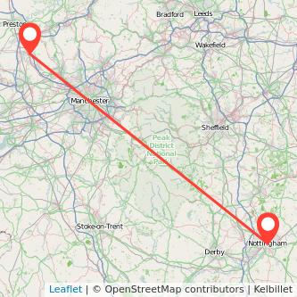 Nottingham Chorley train map