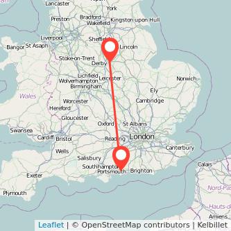 Nottingham Chichester train map