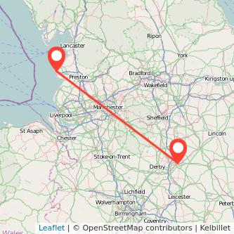 Nottingham Blackpool train map