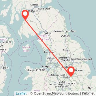 Nottingham Ayr train map