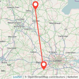 Nottingham Aldershot bus map