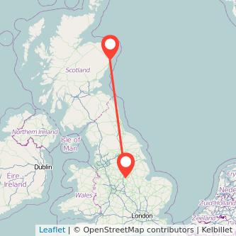 Nottingham Aberdeen train map