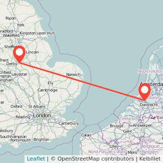 Nottingham Rotterdam train map