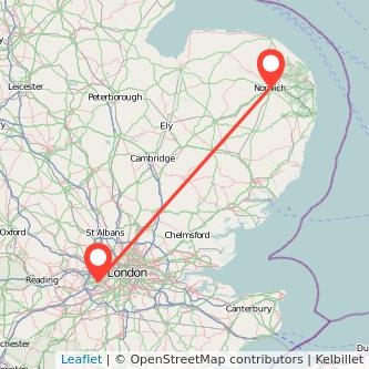 Norwich Feltham bus map