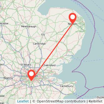 Norwich Mitcham train map