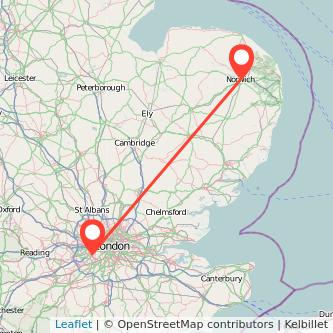 Norwich Twickenham train map