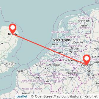 Norwich Düsseldorf bus map