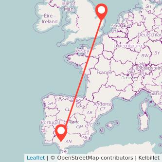 Norwich Seville flight map