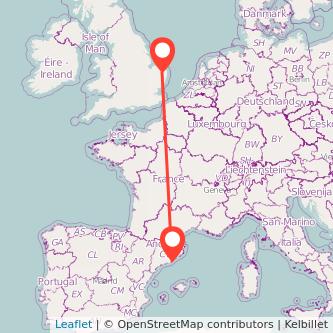 Norwich Barcelona bus map