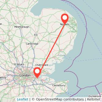 Norwich Swanscombe bus map