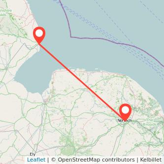 Norwich Skegness bus map