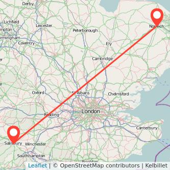 Norwich Salisbury train map