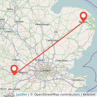 Norwich Newbury train map