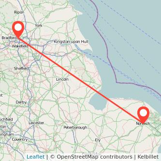 Norwich Leeds train map