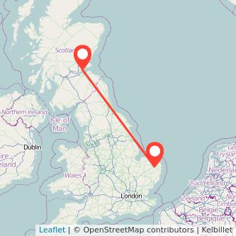 Norwich Kirkcaldy train map