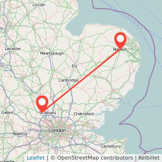 Norwich Hemel Hempstead train map