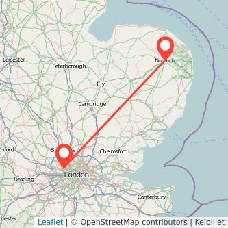 Norwich Harrow bus map