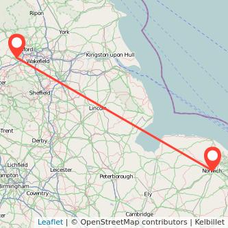 Norwich Halifax train map