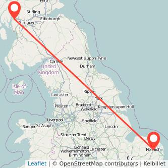 Norwich Greenock train map