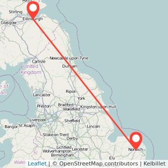 Norwich Edinburgh train map