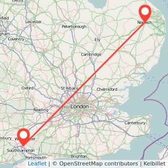 Norwich Eastleigh bus map