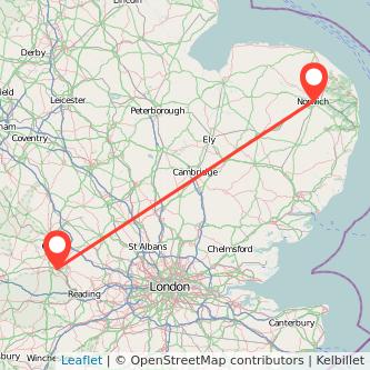 Norwich Didcot train map